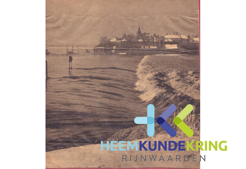 Krantenknipsel De overlaat in werking zicht vanaf Spijk Coll. C.v.Boggelen